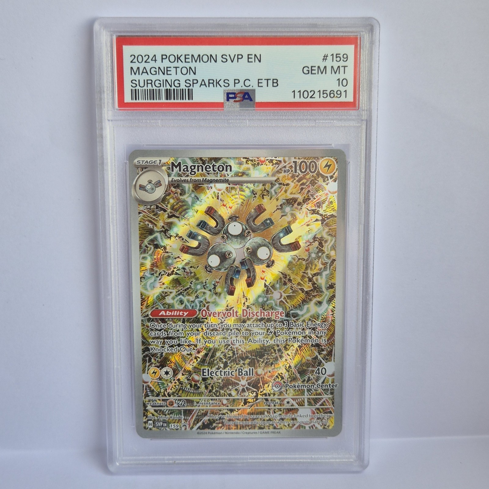 2024 Pokemon Svp EN-SV Black Star Promo Magneton Surging Sparks Pokemon Center Elite Trainer Box 159