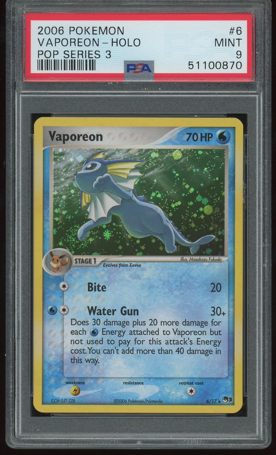 2006 Pokemon Pop Series 3 Vaporeon-Holo 6