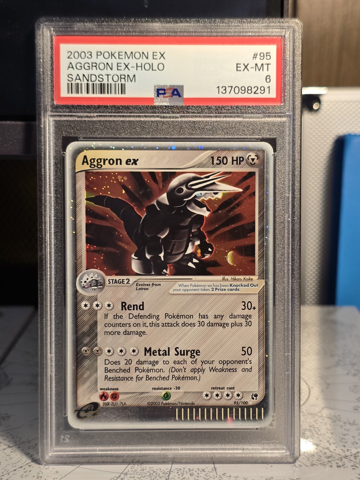 2003 Pokemon EX Sandstorm Aggron EX-Holo 95