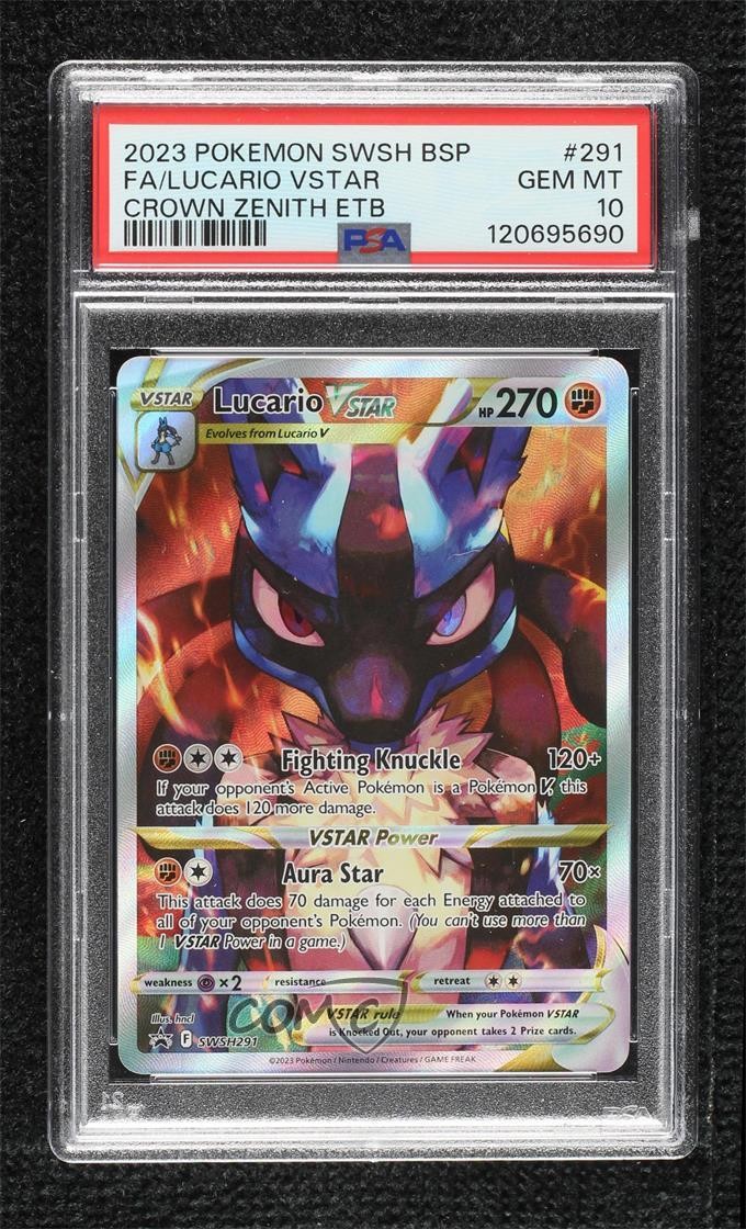 2023 Pokemon Swsh Black Star Promo Full Art/Lucario Vstar Crown Zenith Elite Trainer Box 291