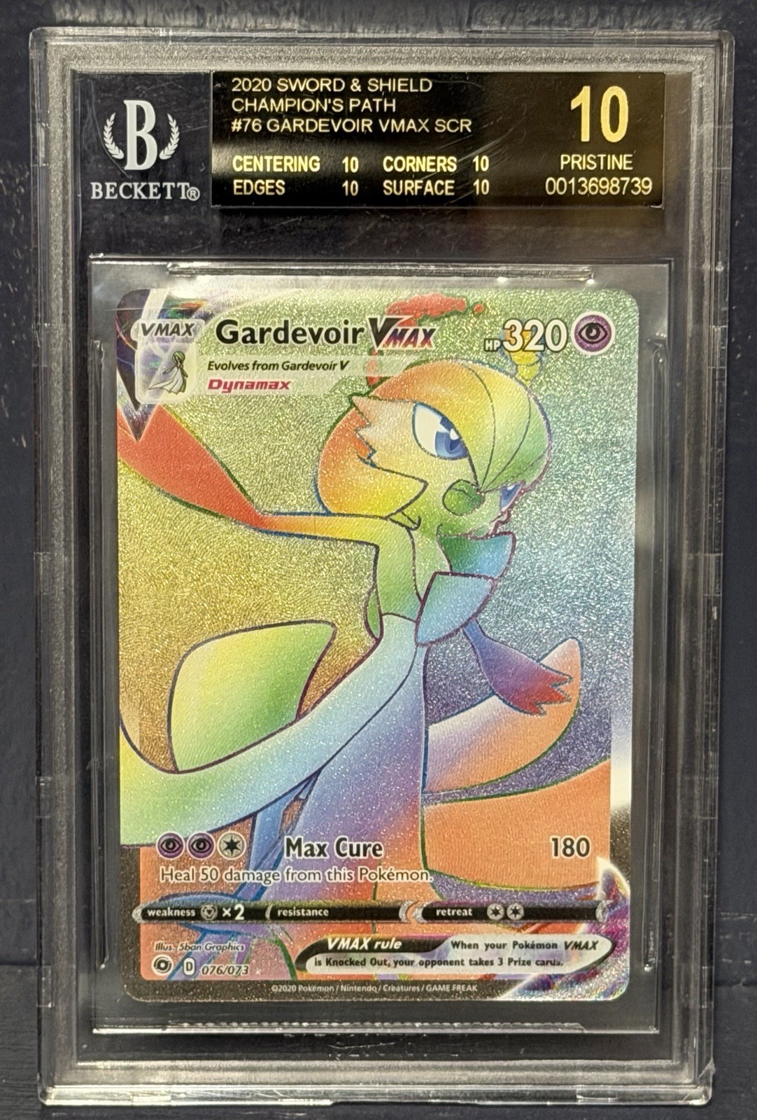 2020 Pokemon TCG Sword & Shield Champion's Path Gardevoir VMAX RAINBOW SEC 076