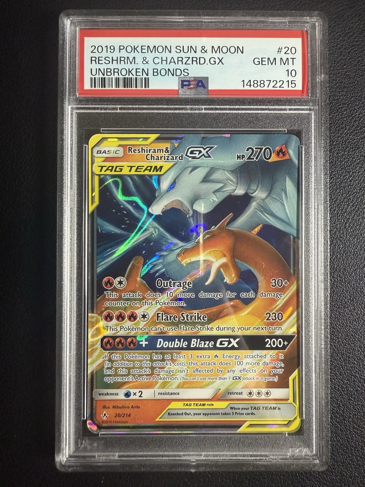 2019 Pokemon Sun & Moon Unbroken Bonds Reshiram & Charizard GX 20