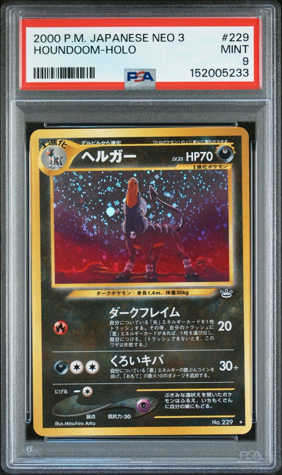 2000 Pokemon Japanese Neo 3 Houndoom-Holo 229