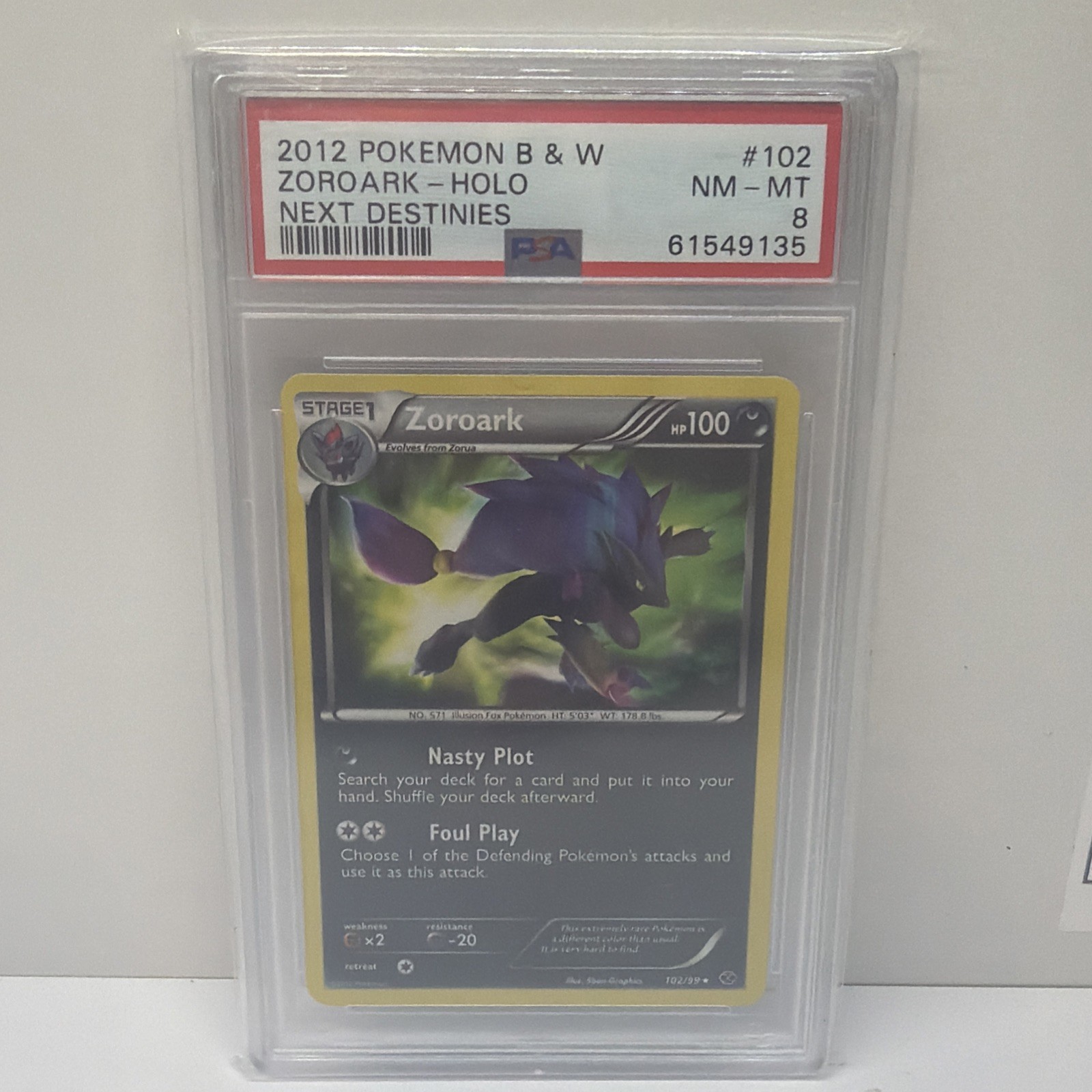 2012 Pokemon Black & White Next Destinies Zoroark-Holo 102