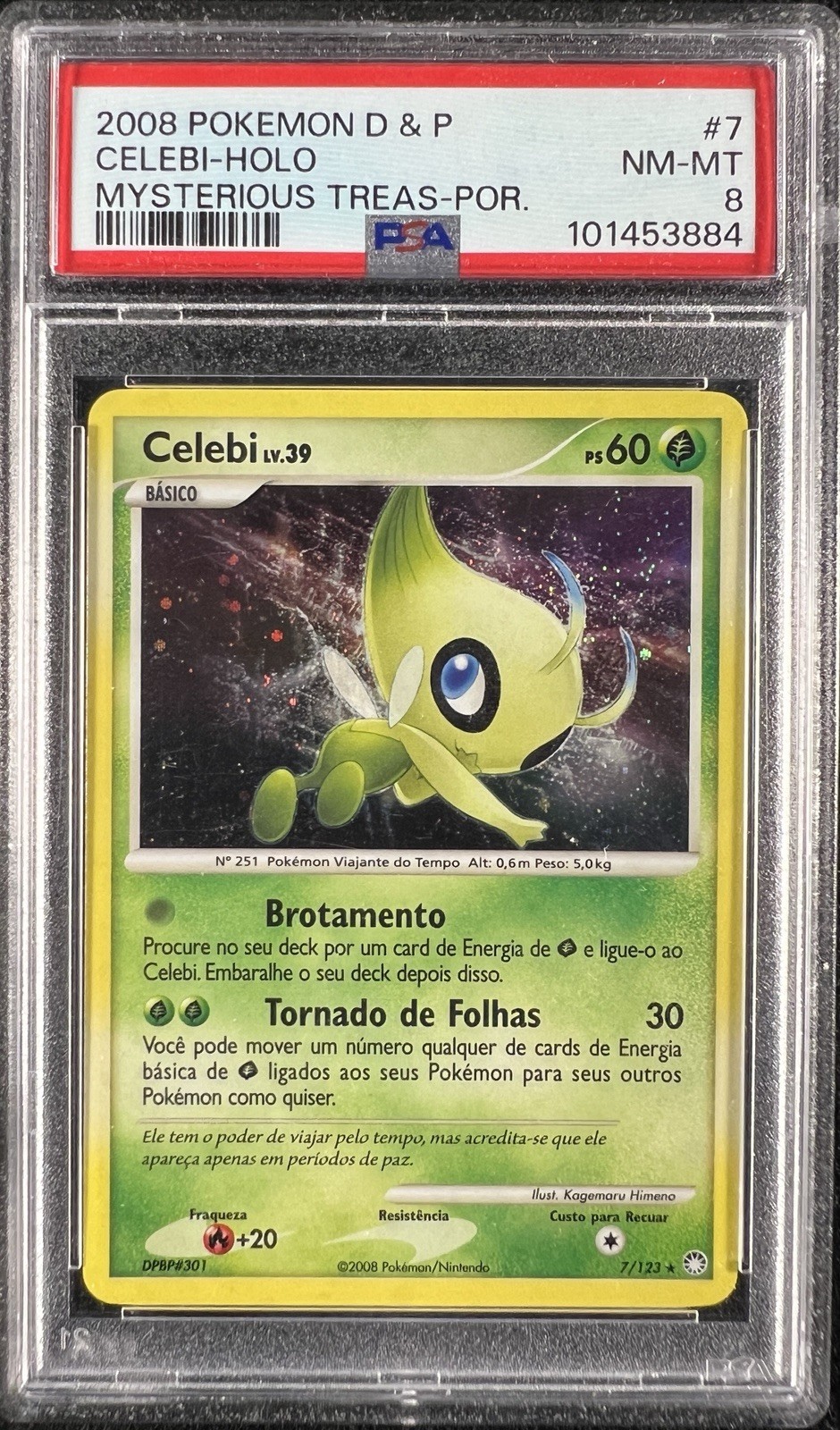 2008 Pokemon Portuguese Diamond & Pearl Mysterious Treasures Celebi-Holo 7