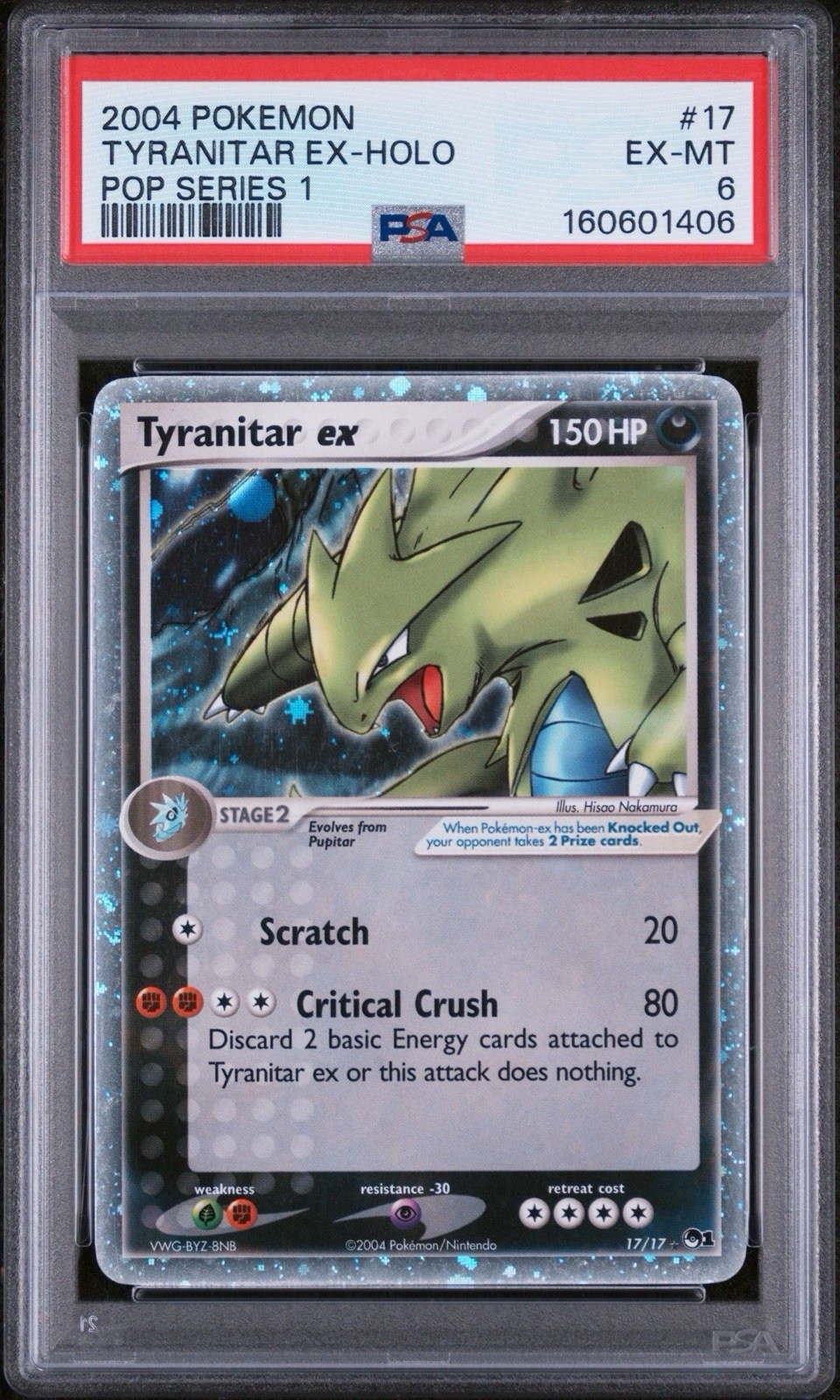 2004 Pokemon Pop Series 1 Tyranitar EX-Holo 17