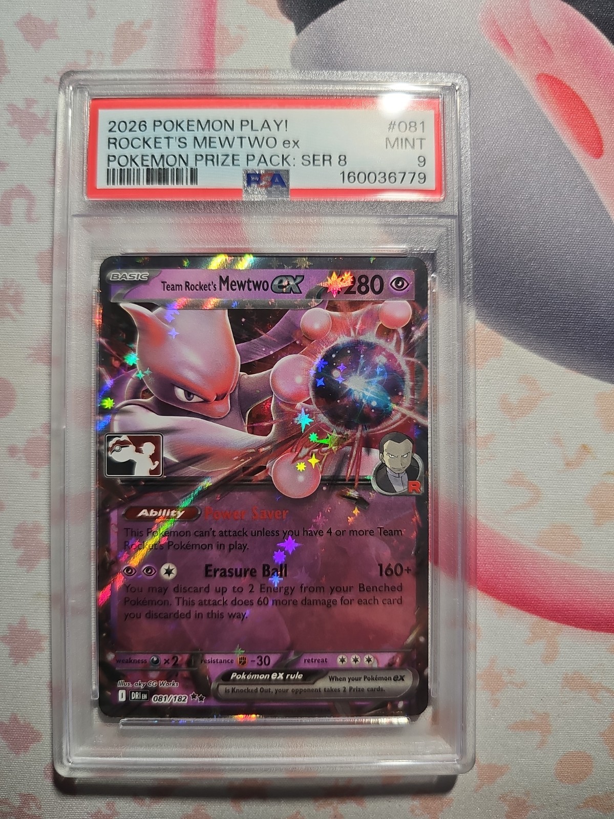 2026 Pokemon Play! Pokemon Prize Pack: Series 8 Team Rocket's Mewtwo EX 081