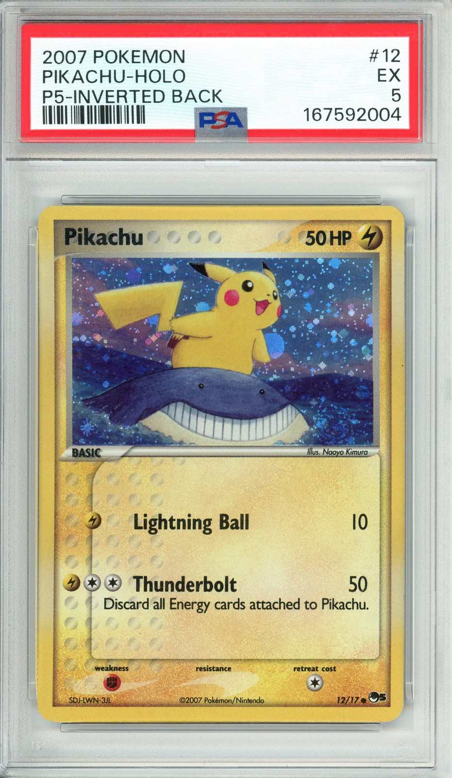 2007 Pokemon Pop Series 5 Pikachu-Holo Inverted Back 12