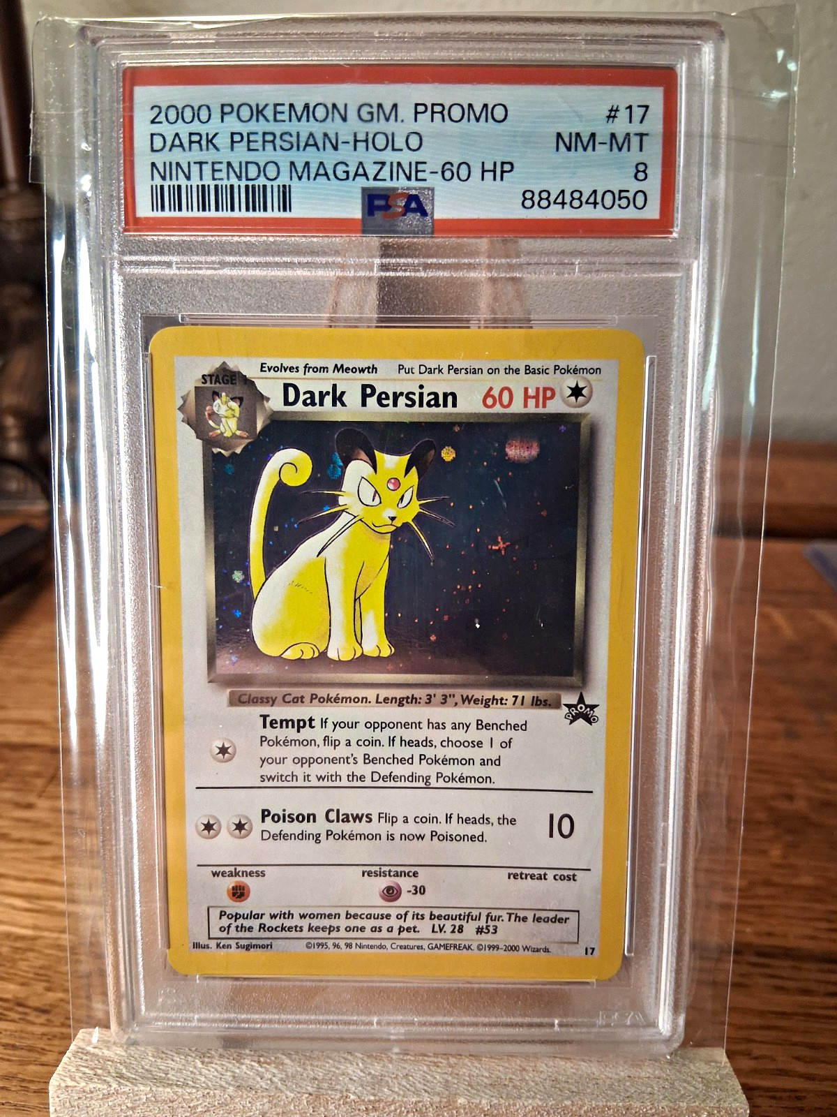 2000 Pokemon Game Promo Dark Persian-Holo Nintendo Magazine-60 HP 17