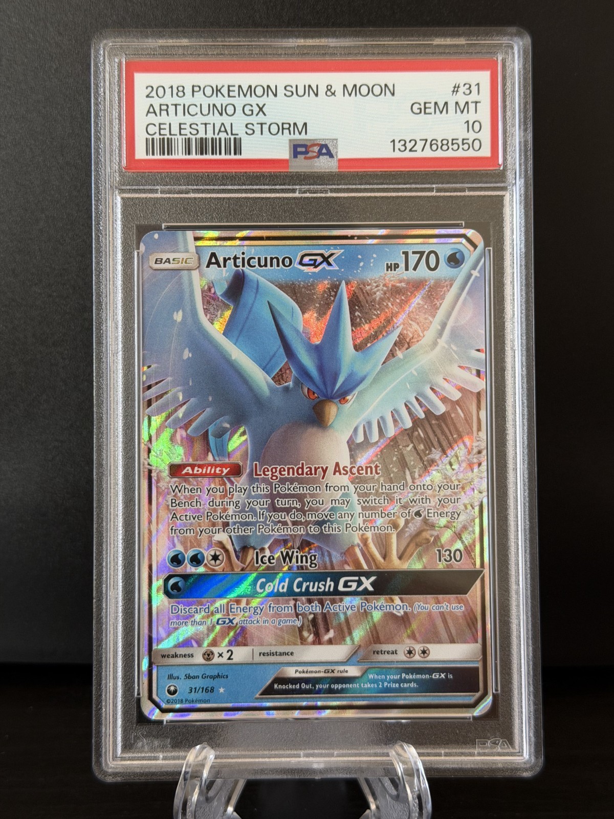2018 Pokemon Sun & Moon Celestial Storm Articuno GX 31