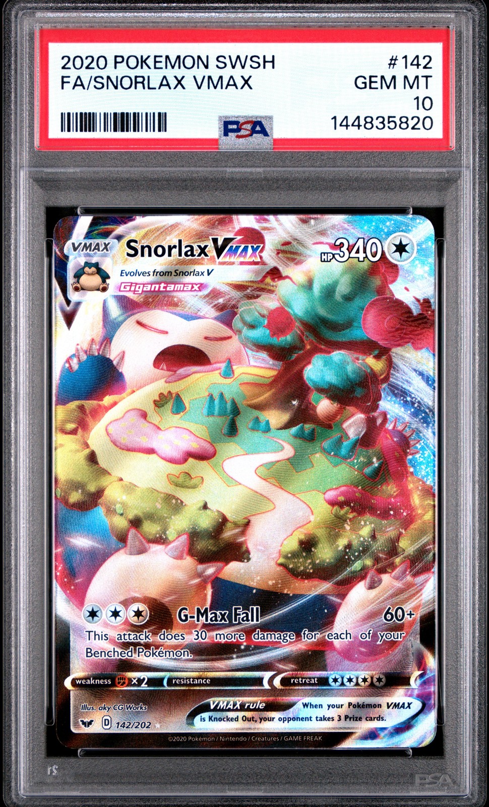 2020 Pokemon Sword & Shield Full Art/Snorlax Vmax 142