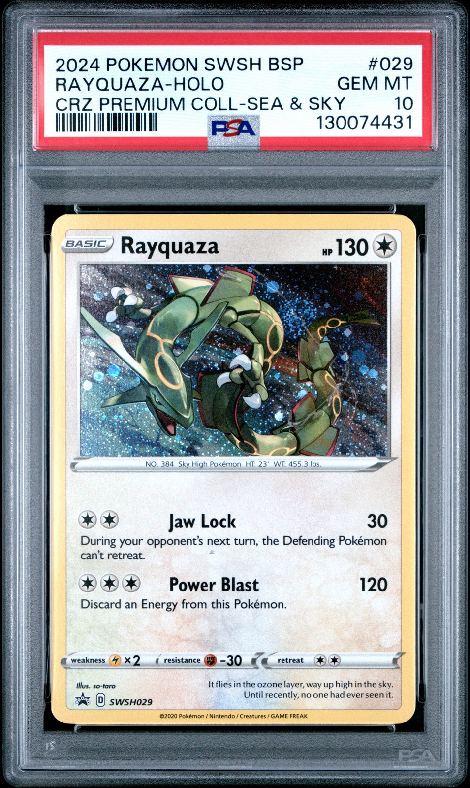 2024 Pokemon Swsh Black Star Promo Rayquaza-Holo Crown Zenith Premium Collection Sea & Sky  029