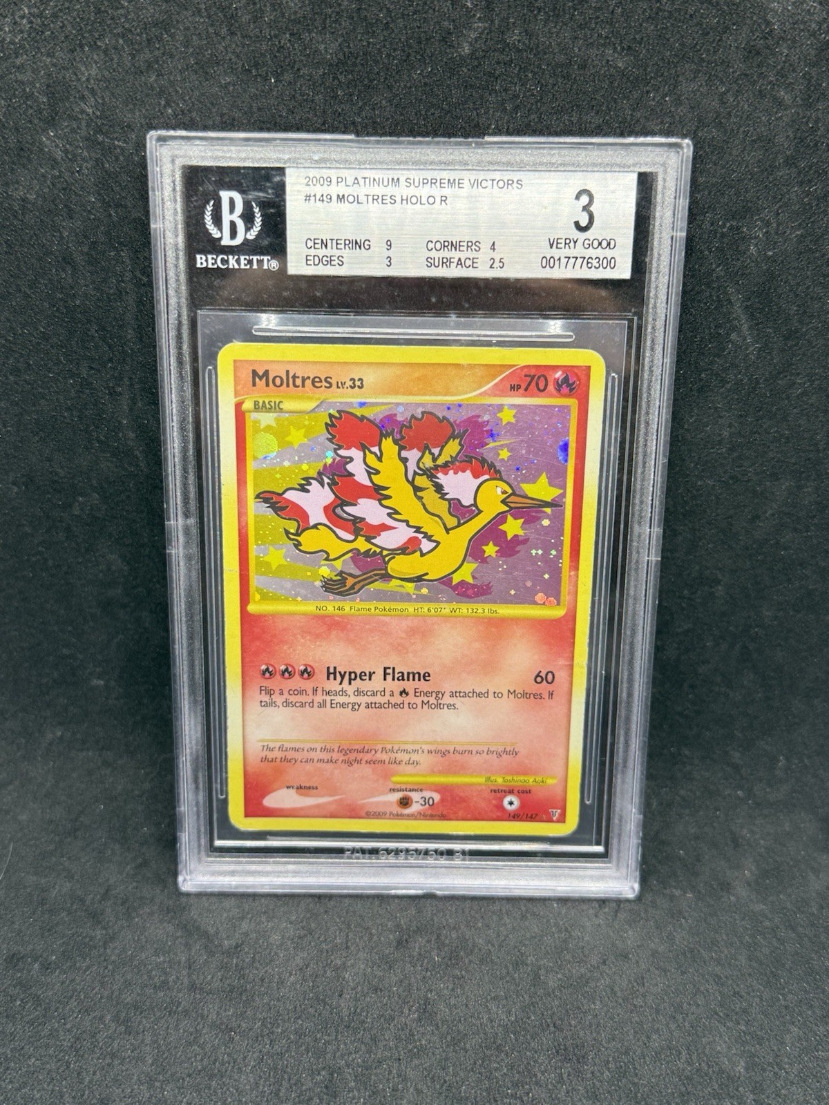 2009 Pokemon TCG Platinum Supreme Victors Moltres HOLO SCR 149