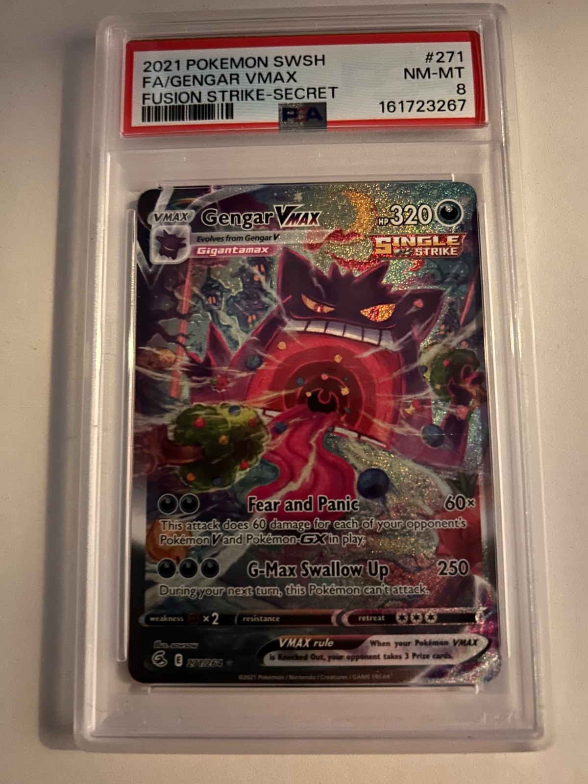 2021 Pokemon Sword & Shield Fusion Strike Full Art/Gengar Vmax Secret 271