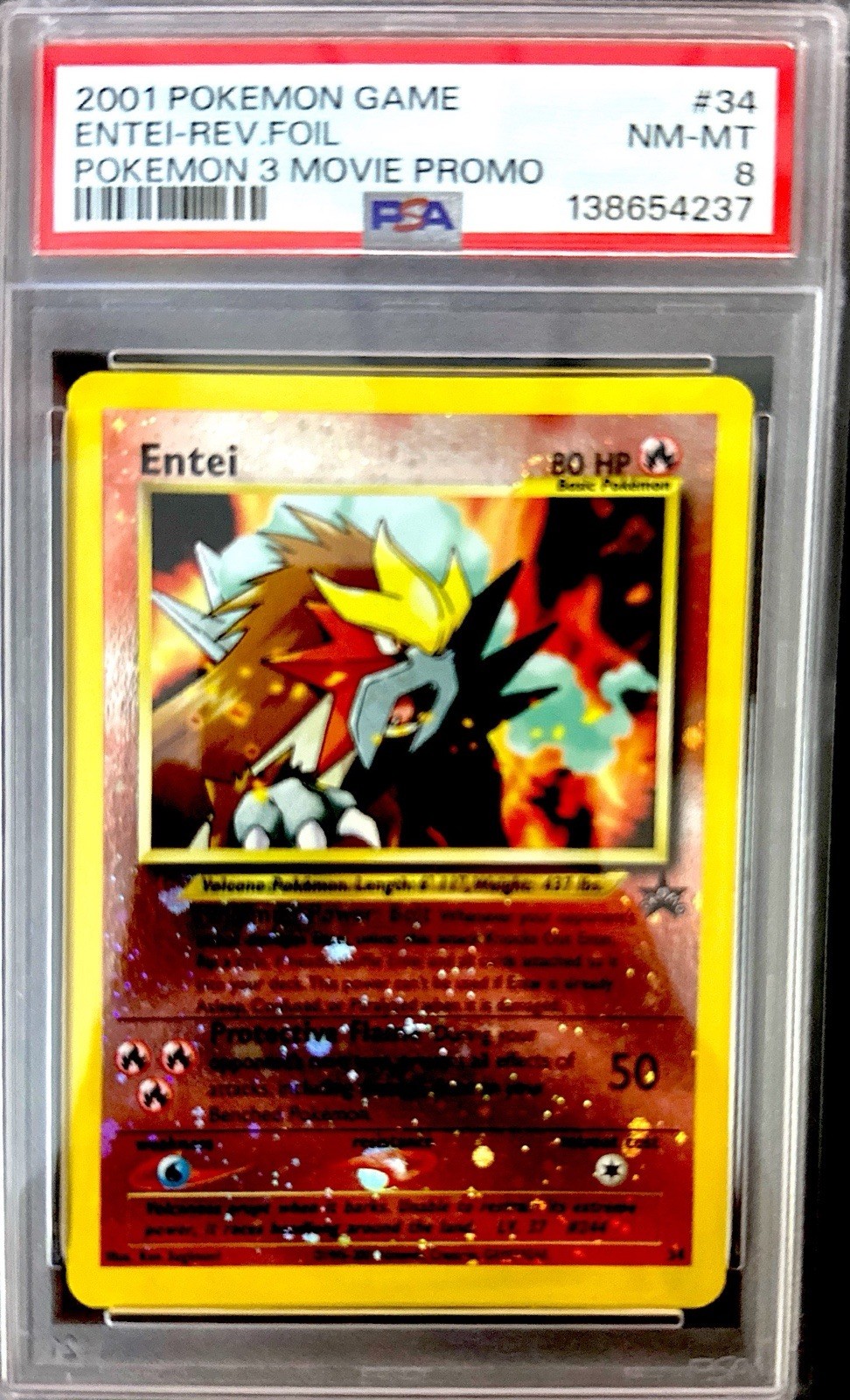 2001 Pokemon Game Movie Entei-Reverse Foil Pokemon 3 Movie Promo 34