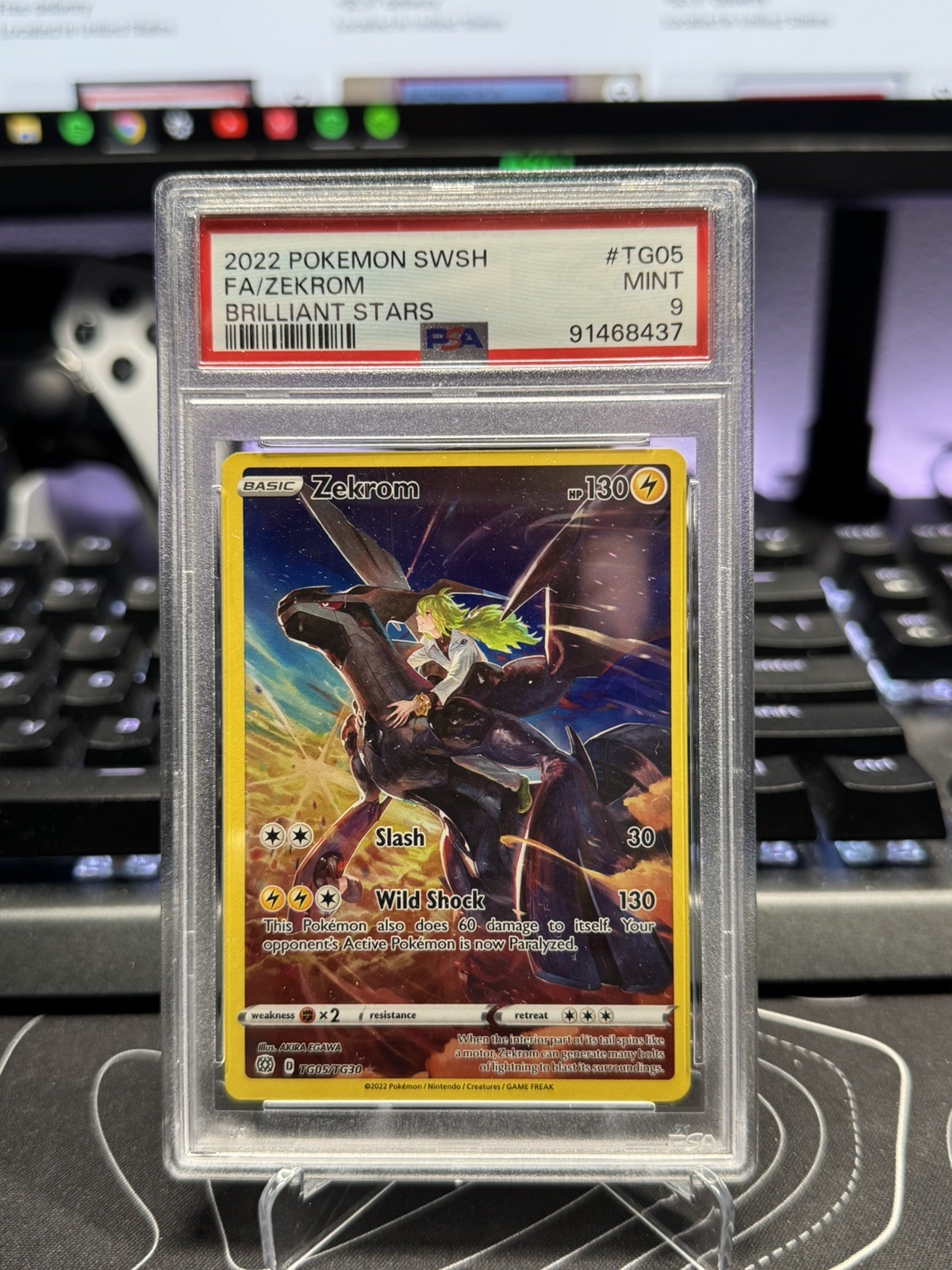 2022 Pokemon Sword & Shield Brilliant Stars Full Art/Zekrom TG05