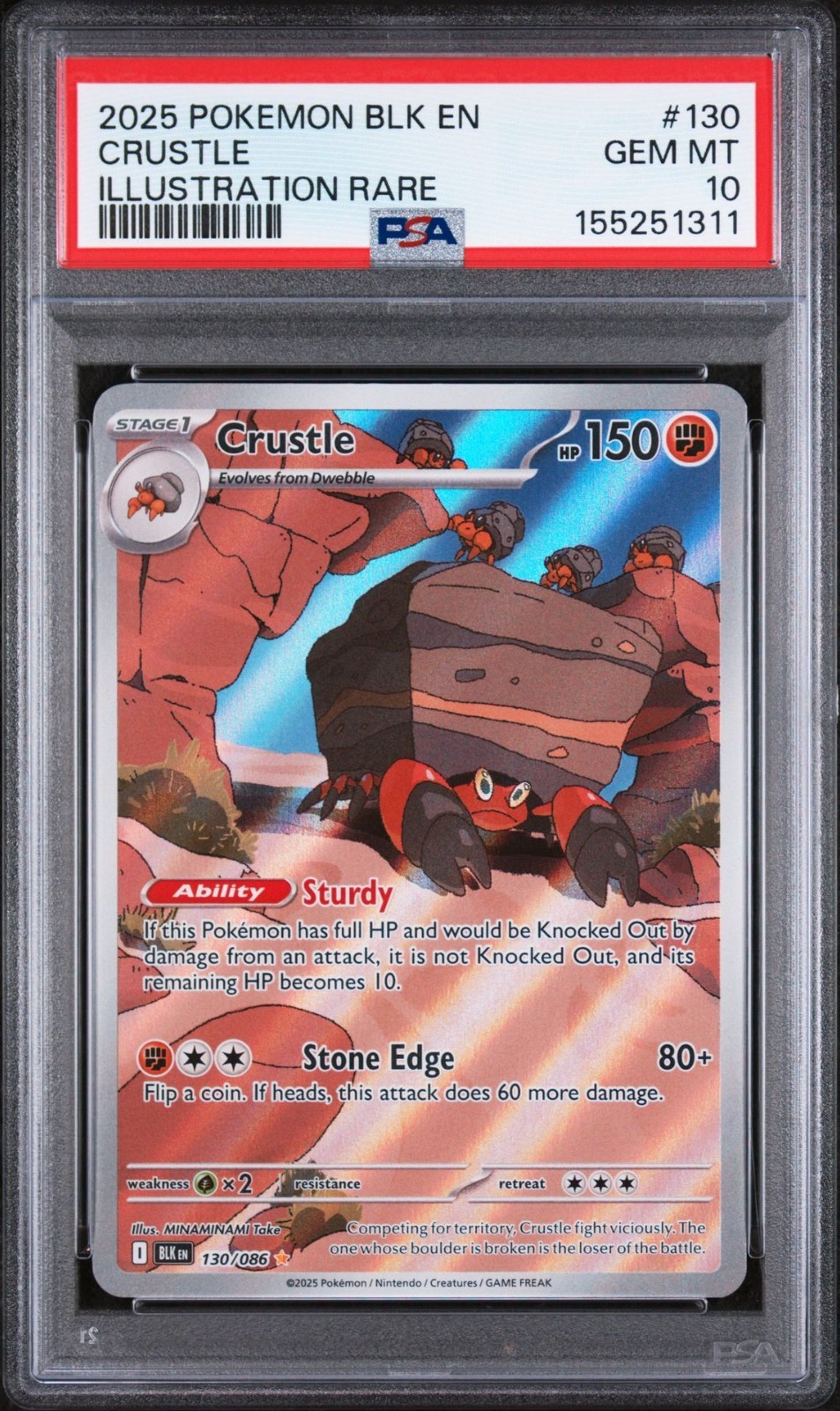 2025 Pokemon Blk EN-Black Bolt Crustle Illustration Rare 130