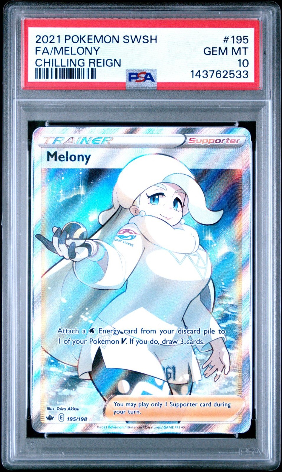 2021 Pokemon Sword & Shield Chilling Reign Full Art/Melony 195