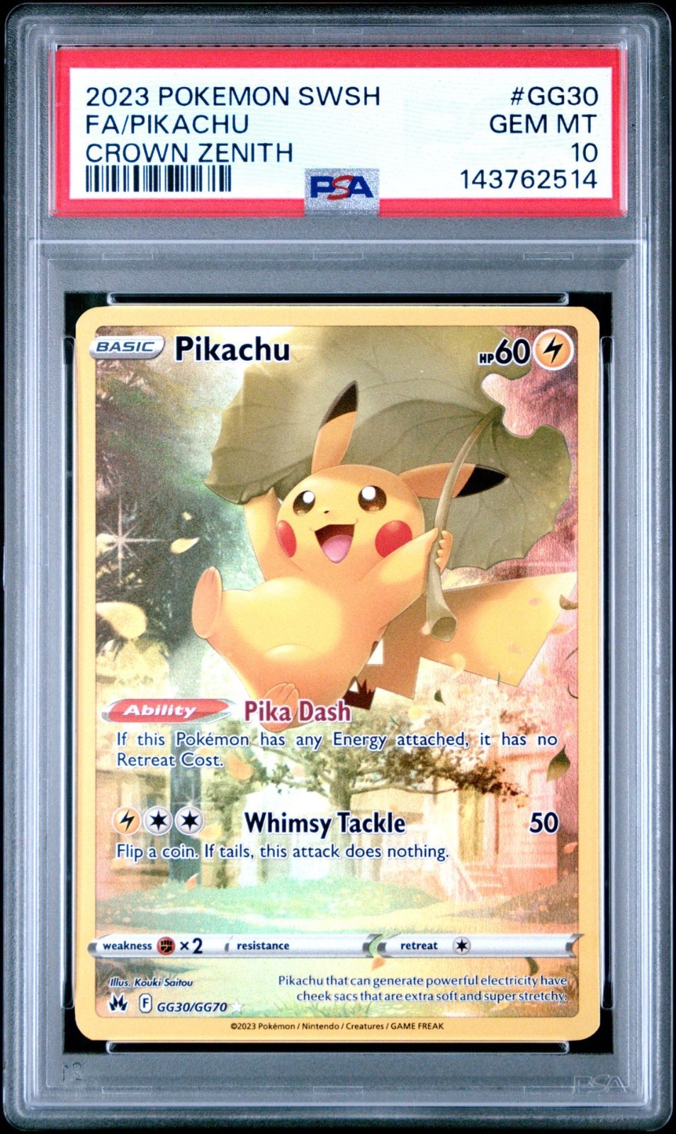 2023 Pokemon Sword and Shield Crown Zenith Full Art/Pikachu GG30