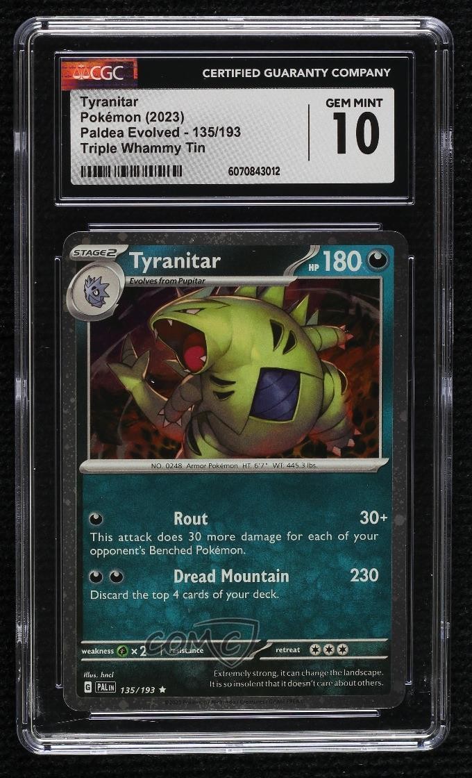 2023 Paldea Evolved - PAL EN - English Tyranitar Triple Whammy Tin (Cosmos Holo) 135/193