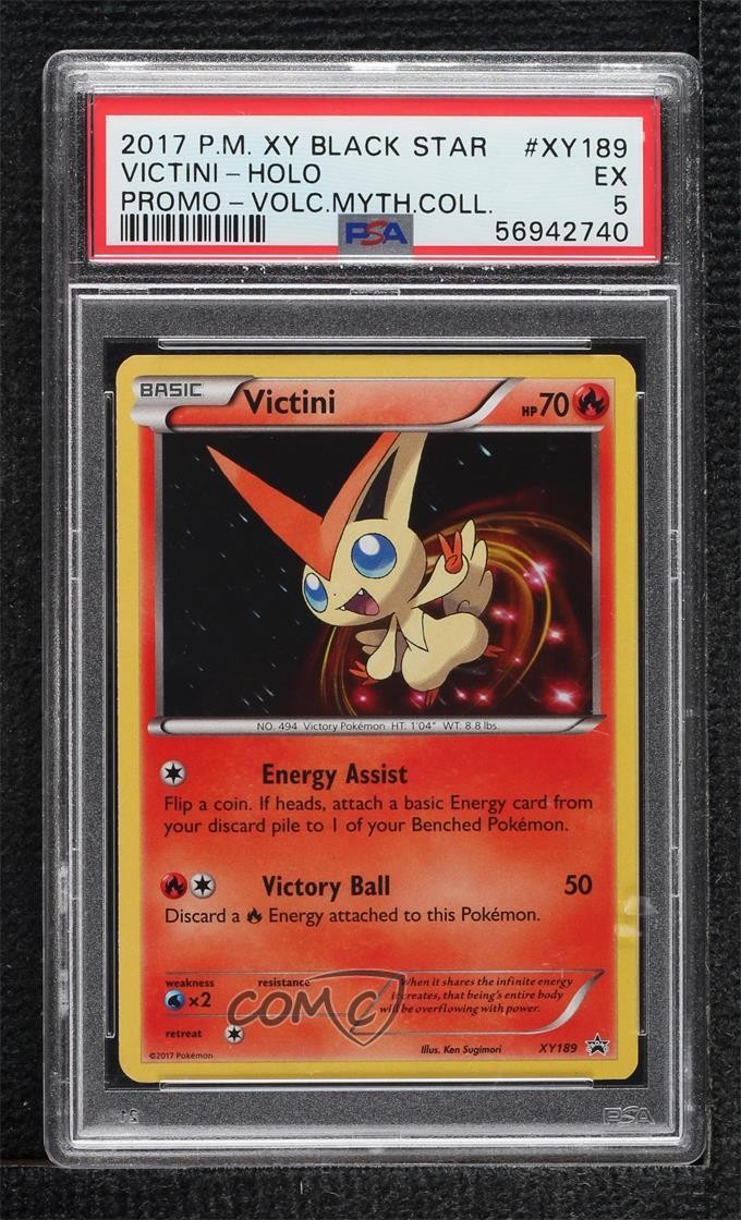 2017 Pokemon XY Black Star Promo Victini-Holo Volcanion Mythical Collection XY189