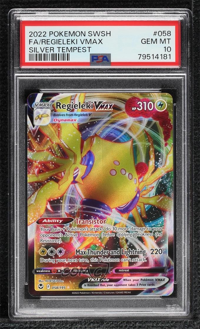 2022 Pokemon Sword & Shield Silver Tempest Full Art/Regieleki Vmax 058