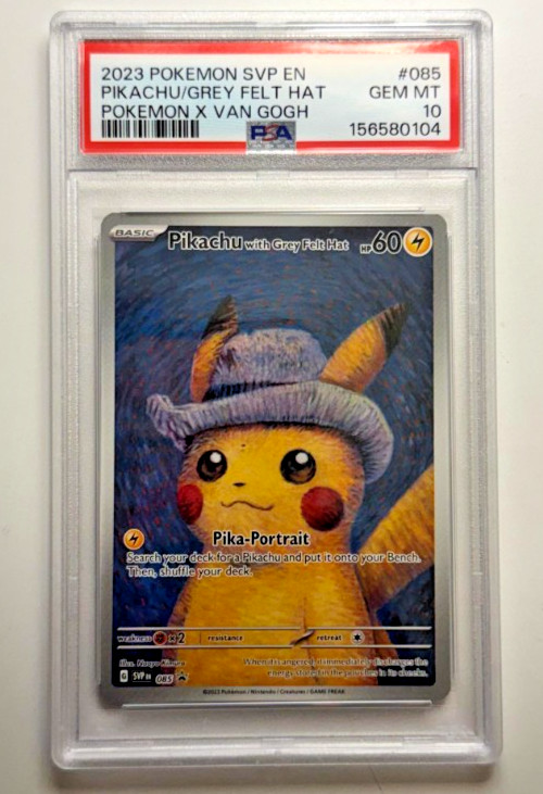 2023 Pokemon Svp EN-SV Black Star Promo Pikachu With Grey Felt Hat Pokemon X Van Gogh 085