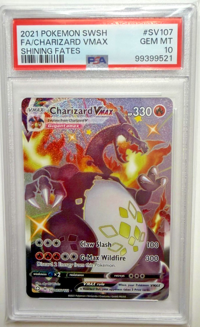 2021 Pokemon Sword & Shield Shining Fates Full Art/Charizard Vmax SV107