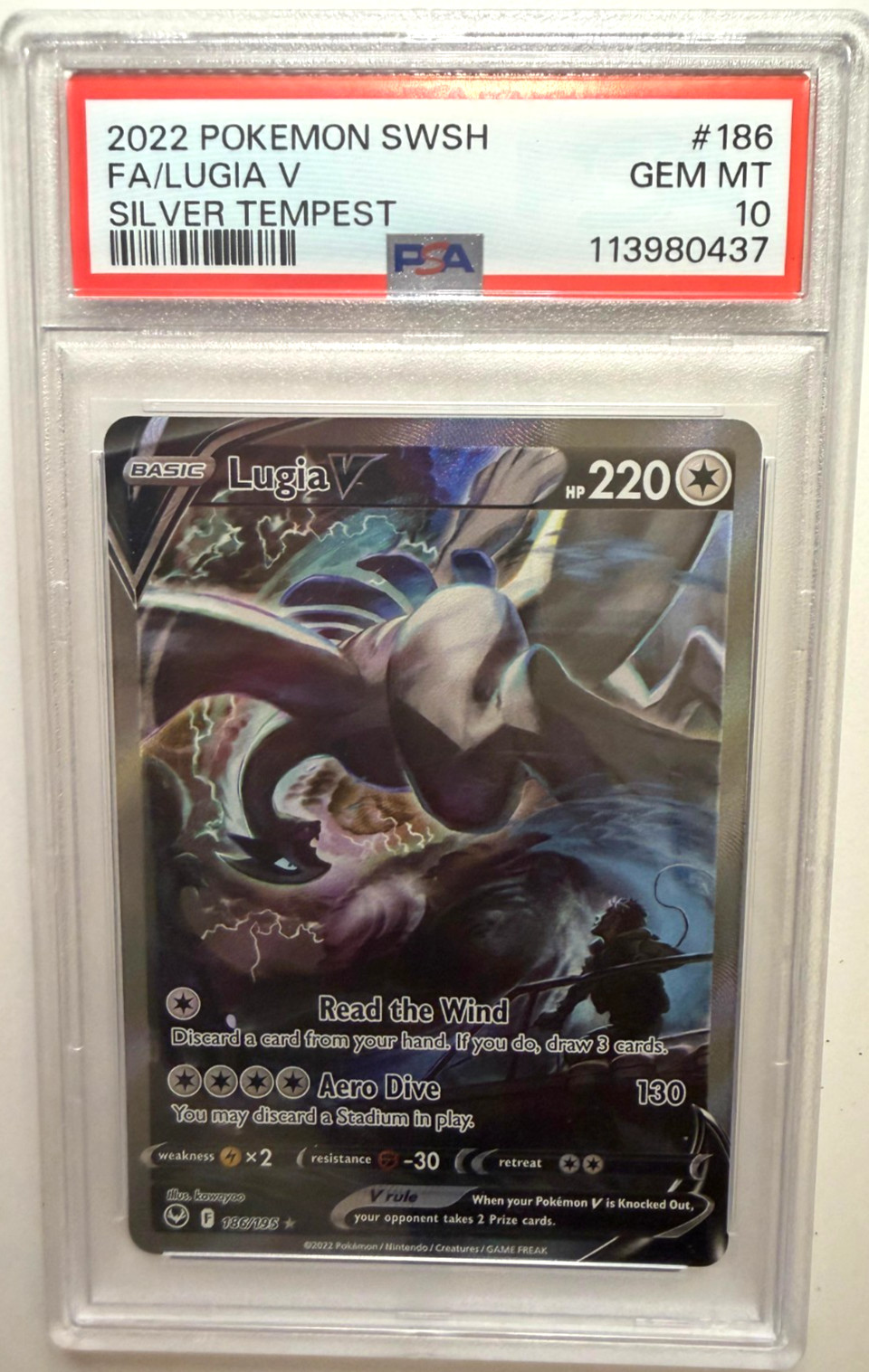 2022 Pokemon Sword & Shield Silver Tempest Full Art/Lugia V 186