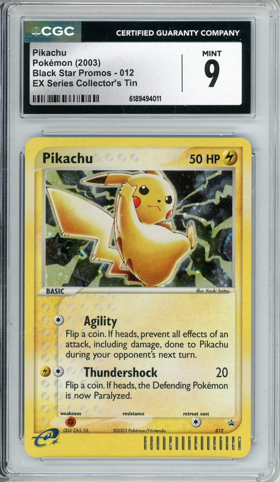 2003 Black Star Promos - Nintendo - English Pikachu Promo EX Series Collector's Tin (Cosmos Holo) 012