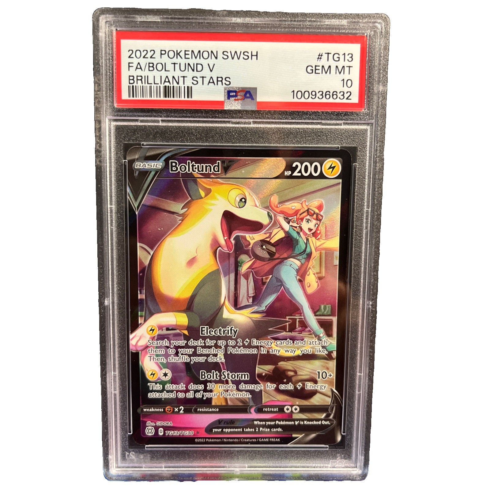 2022 Pokemon Sword & Shield Brilliant Stars Full Art/Boltund V TG13