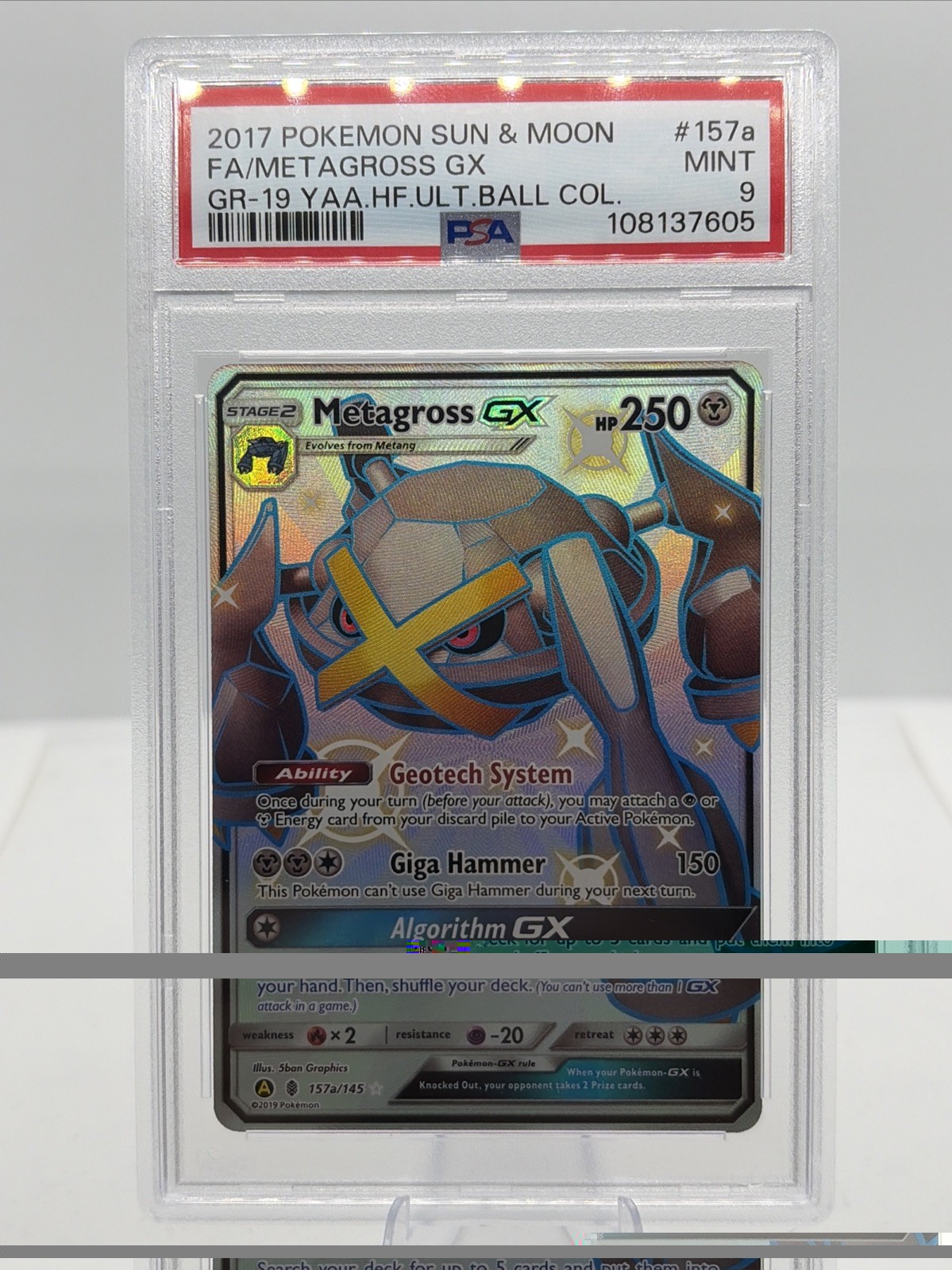 2017 Pokemon Sun & Moon Guardians Rising Full Art/Metagross GX 2019 Yellow A Alternate Art Hidden Fates Ultra Ball Collection 157a