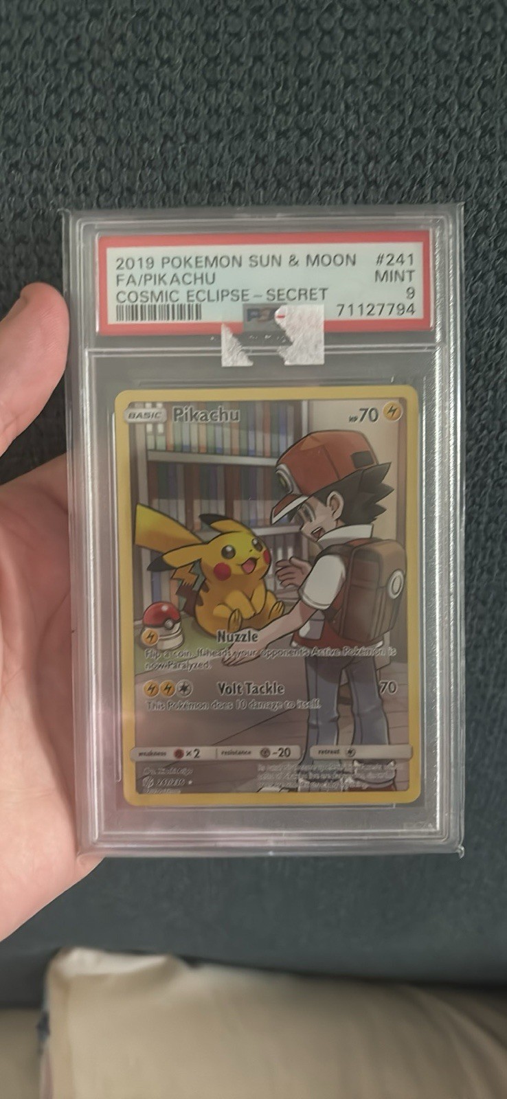 2019 Pokemon Sun & Moon Cosmic Eclipse Full Art/Pikachu Secret 241