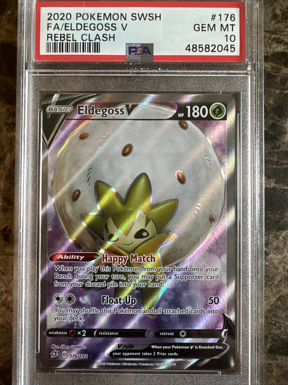 2020 Pokemon Sword & Shield Rebel Clash Full Art/Eldegoss V 176