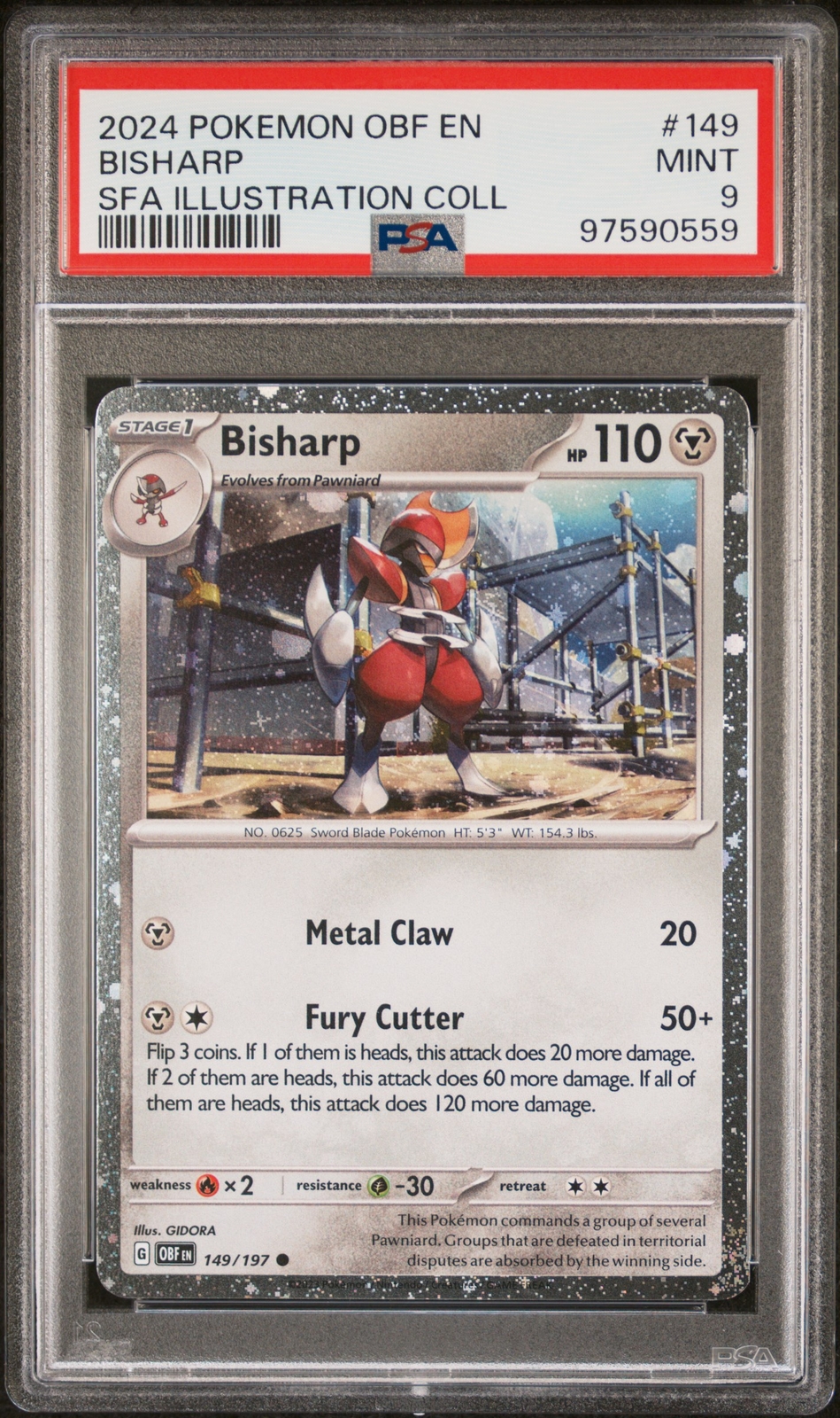 2024 Pokemon Obf EN-Obsidian Flames Bisharp Shrouded Fable Illustration Collection 149