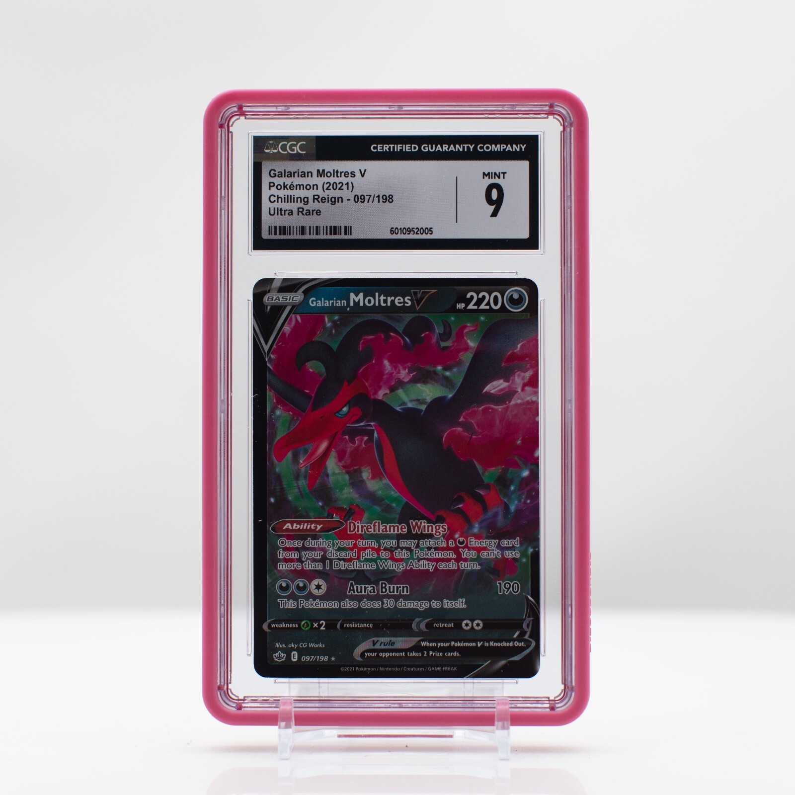 2021 Chilling Reign - English Galarian Moltres V Holo 097/198