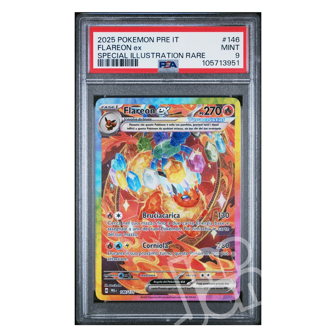 2025 Pokemon Italian Pre It-Prismatic Evolutions Flareon EX Special Illustration Rare 146
