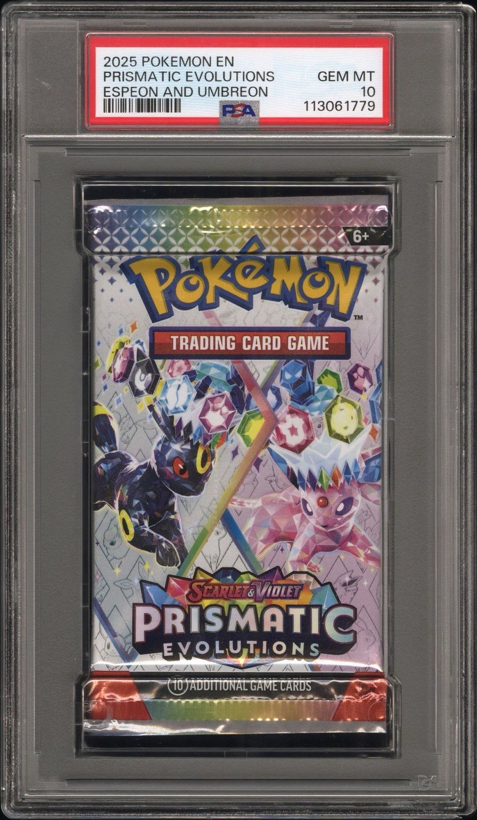 2025 Pokemon Int'l Scarlet & Violet Prismatic Evolutions Pack Foil Espeon and Umbreon