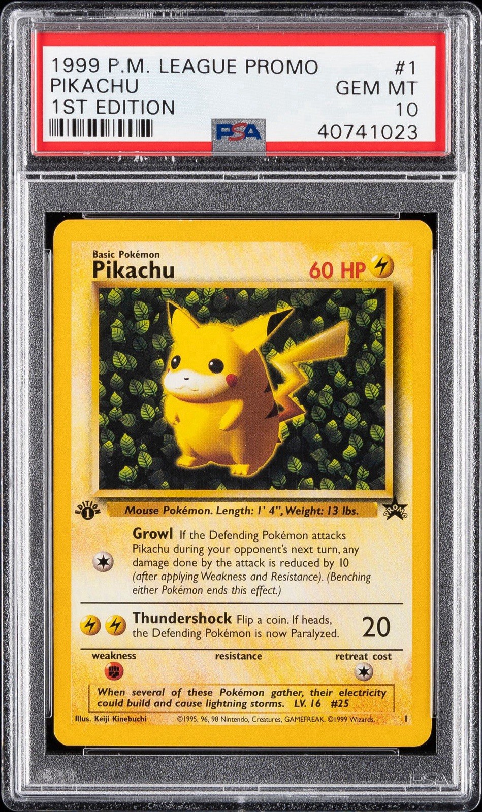1999 Pokemon League Promo Pikachu 1st Edition 1