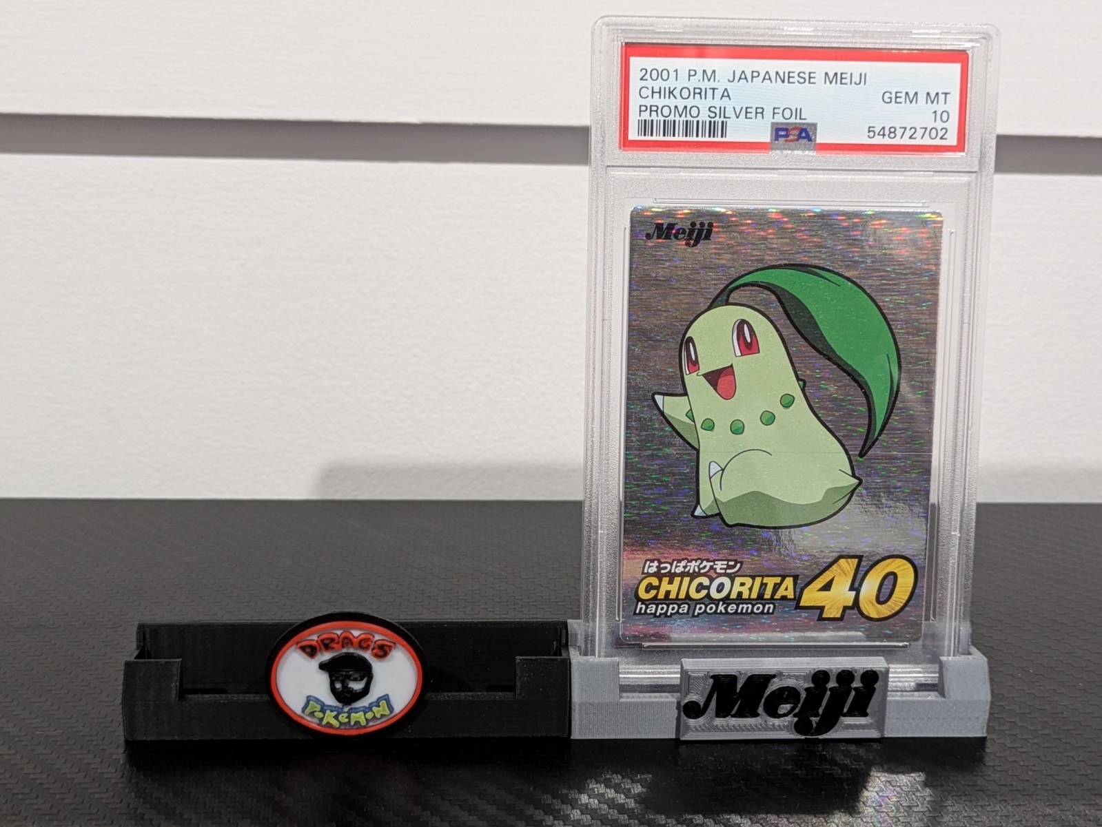 2001 Pokemon Japanese Meiji Promo Silver Foil Chikorita