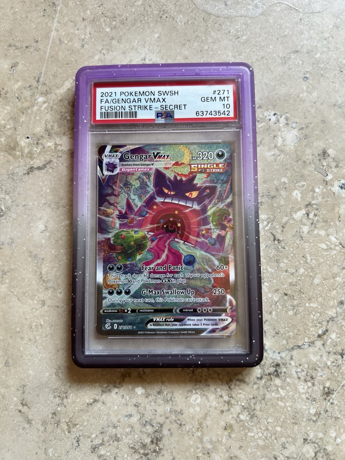 2021 Pokemon Sword & Shield Fusion Strike Full Art/Gengar Vmax Secret 271