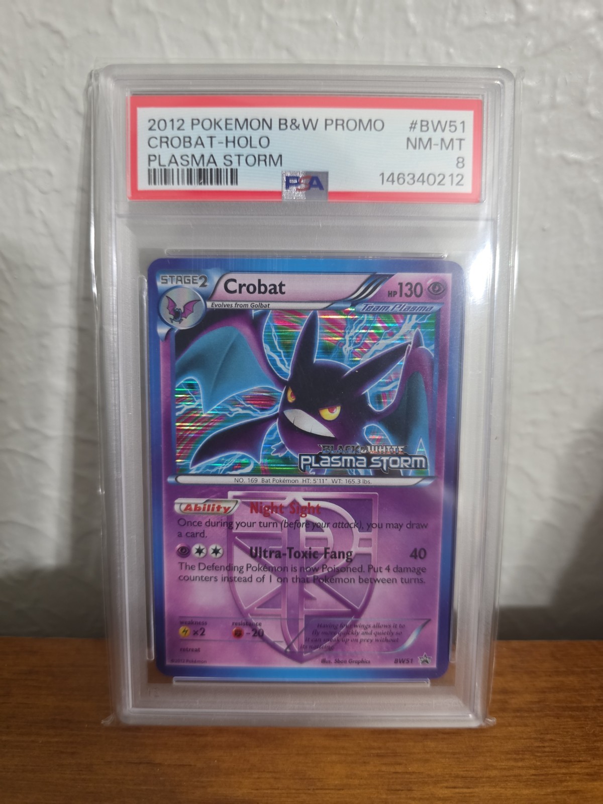 2012 Pokemon Black & White Promo Crobat-Holo Plasma Storm BW51