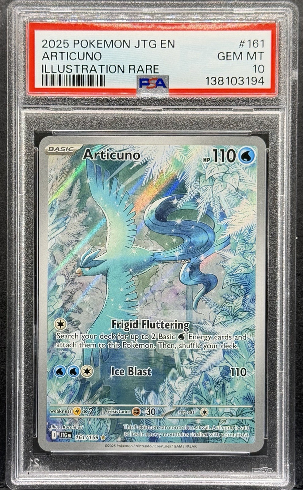 2025 Pokemon Jtg EN-Journey Together Articuno Illustration Rare 161