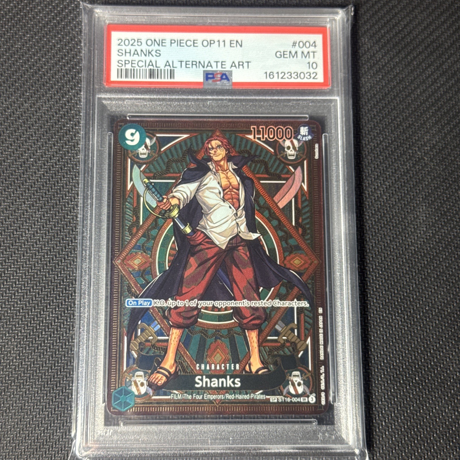 2025 One Piece OP11-A Fist of Divine Speed Shanks Special Alternate Art 004