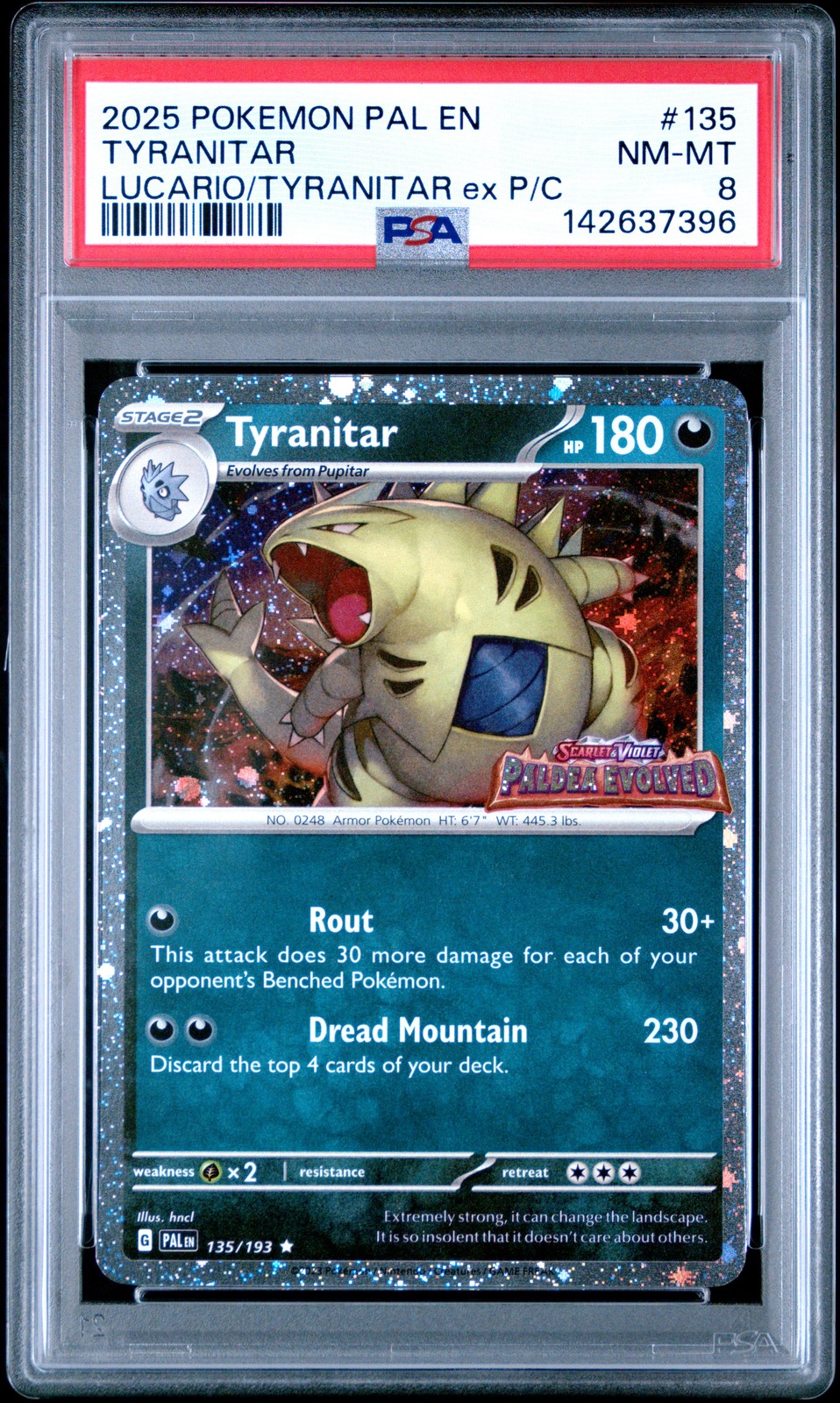 2025 Pokemon Pal EN-Paldea Evolved Tyranitar Lucario EX & Tyranitar EX Premium Collection 135