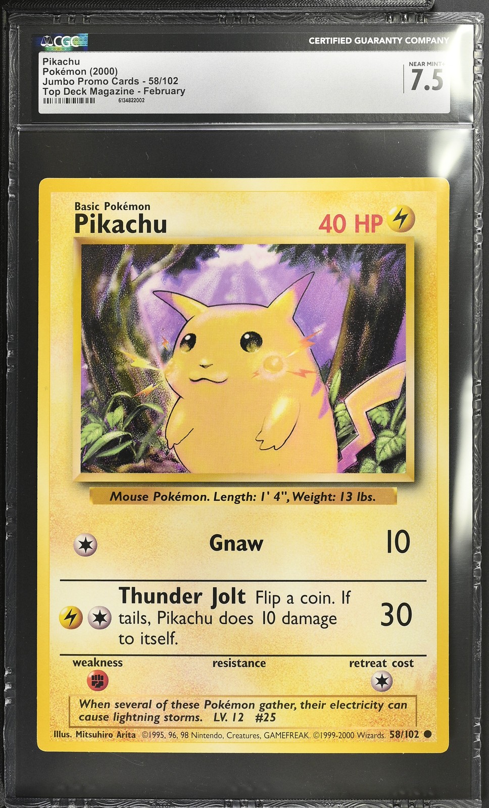 2000 Jumbo Promo Cards - English Pikachu Top Deck Magazine February 58/102