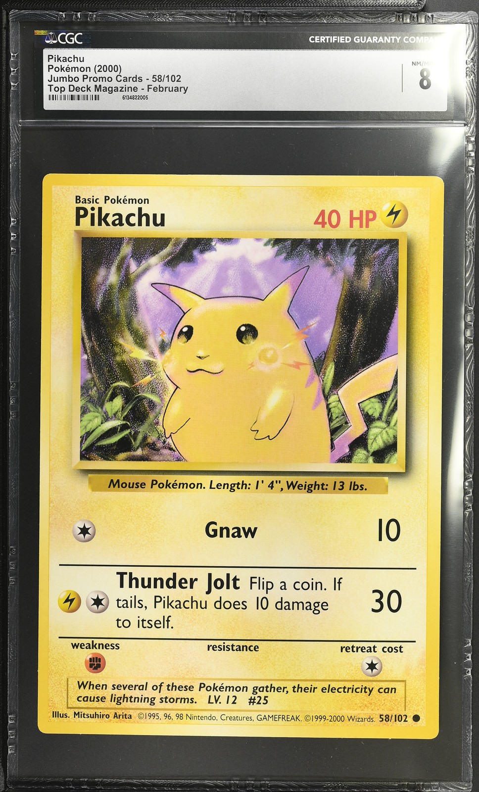 2000 Jumbo Promo Cards - English Pikachu Top Deck Magazine February 58/102