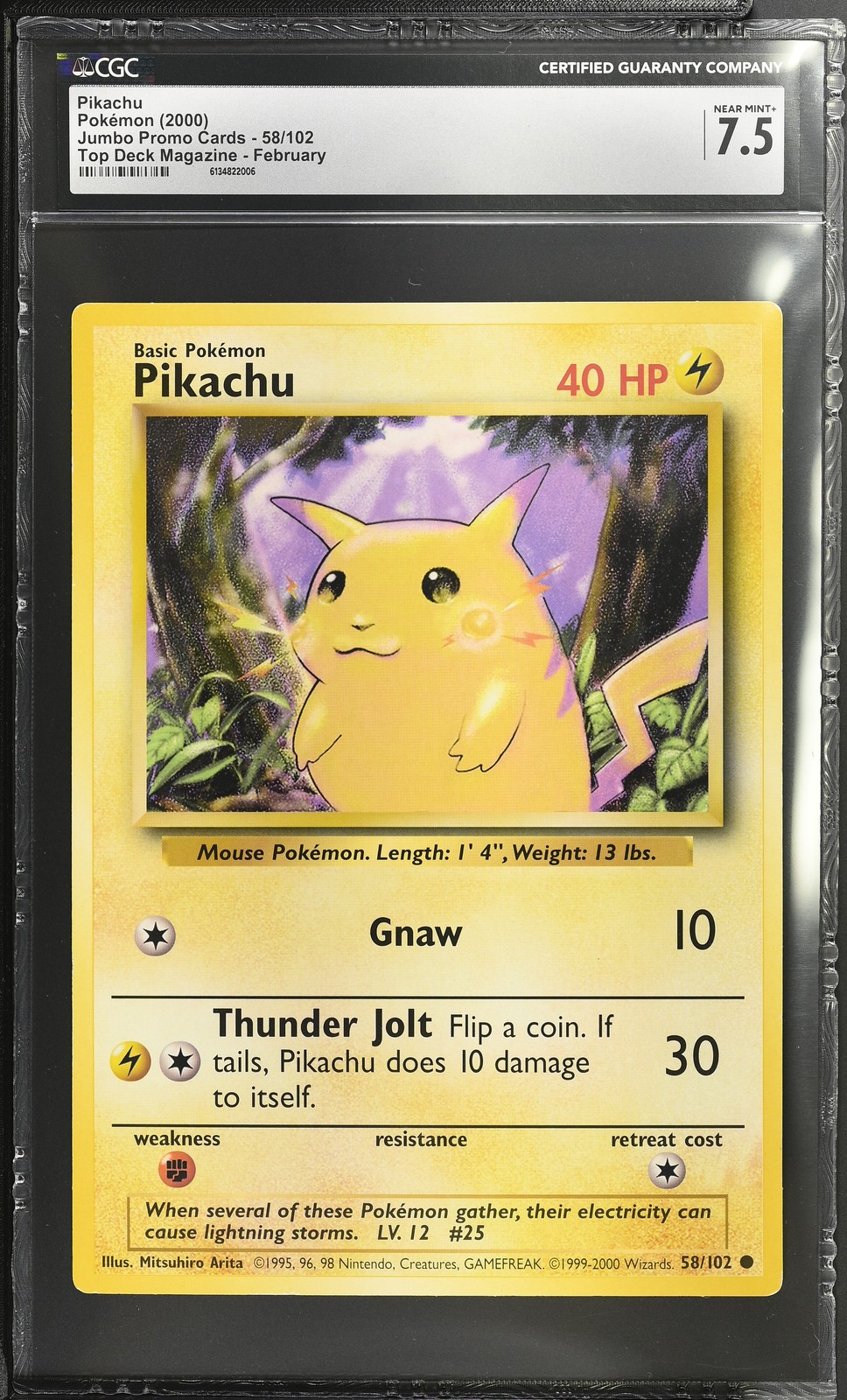 2000 Jumbo Promo Cards - English Pikachu Top Deck Magazine February 58/102