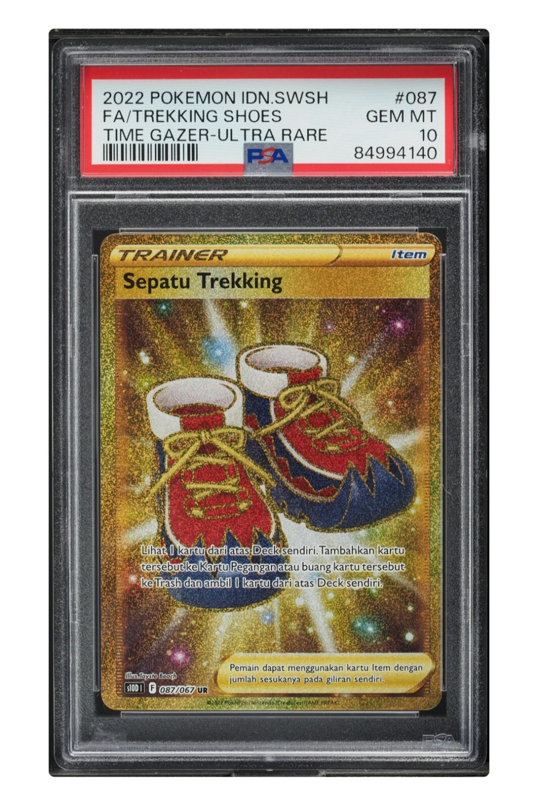 2022 Pokemon Indonesian Sword & Shield Time Gazer Full Art/Trekking Shoes Ultra Rare 087