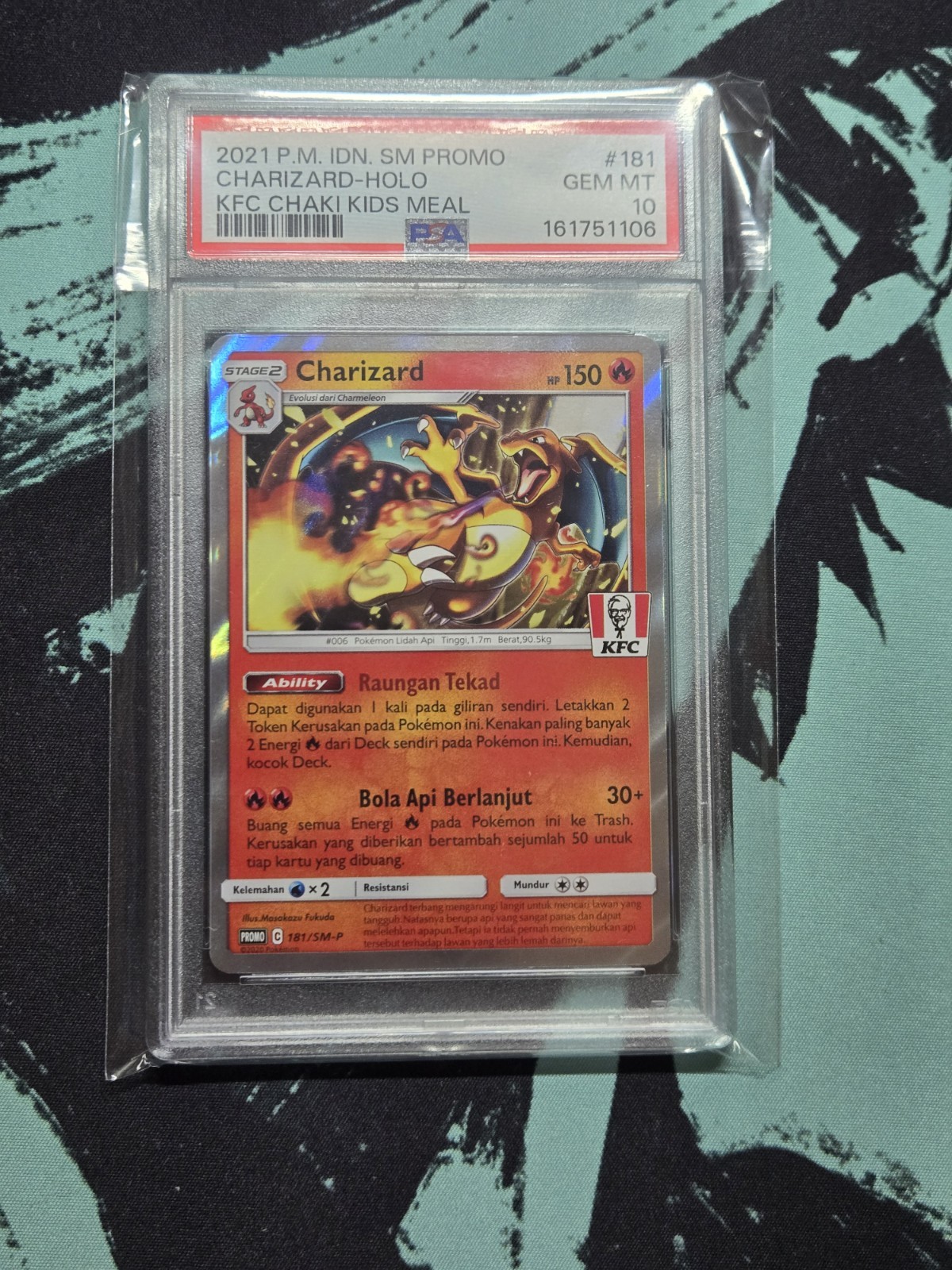 2021 Pokemon Indonesian SM Promo Charizard-Holo Kfc Chaki Kids Meal 181